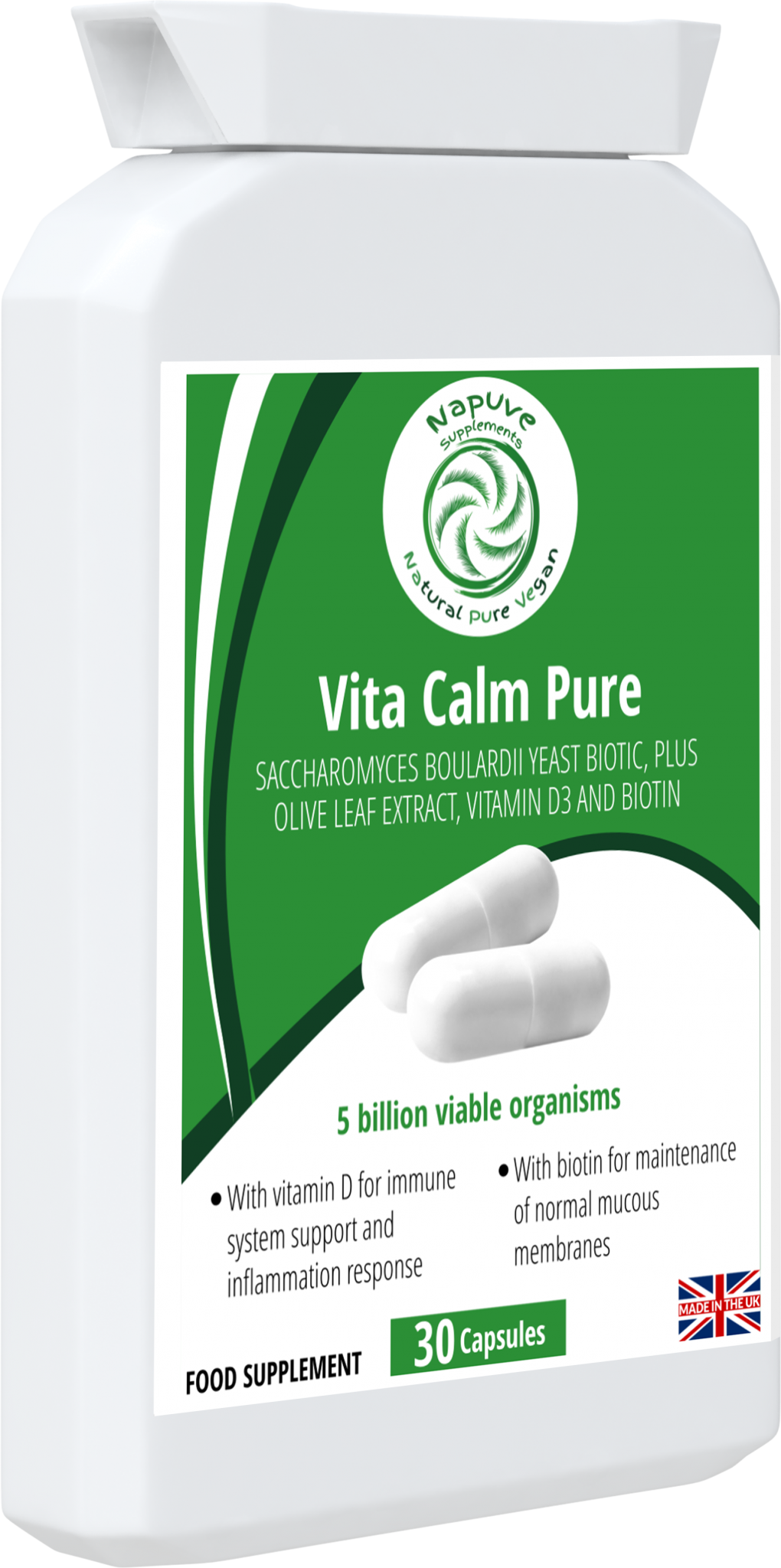 Vita Calm Pure - Saccharomyces boulardii yeast (5 billion strength)