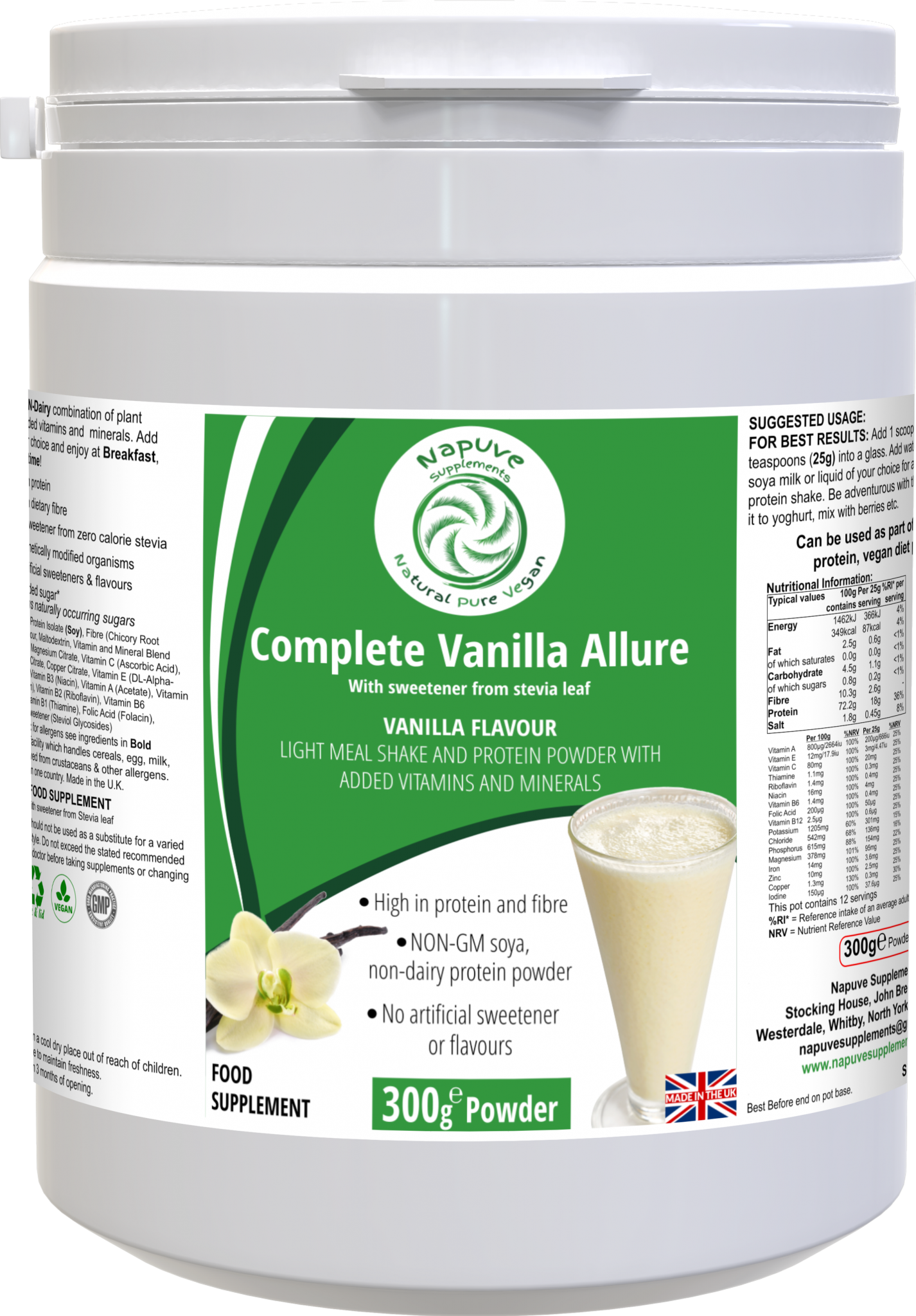 Complete Vanilla Allure - A dairy-free and gluten-free vanilla flavoured shake