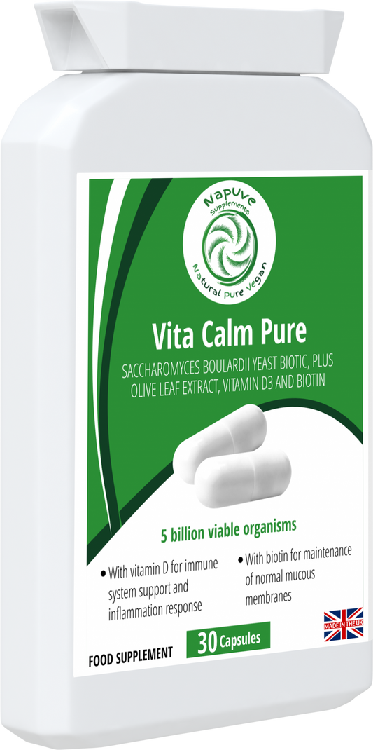 Vita Calm Pure - Saccharomyces boulardii yeast (5 billion strength) PLUS immunity, inflammation response and mucous membrane support