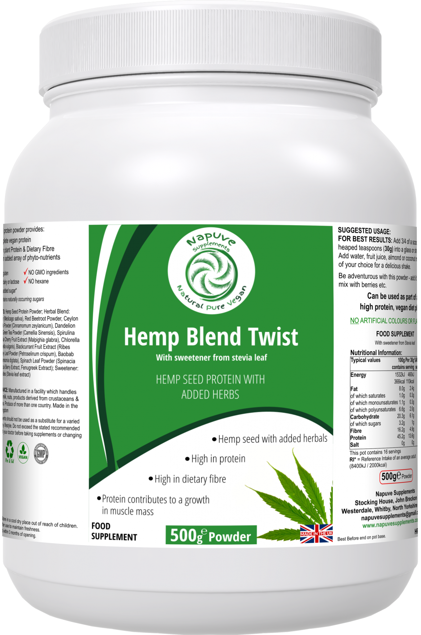 Hemp Blend Twist - Hemp protein powder and herbal blend