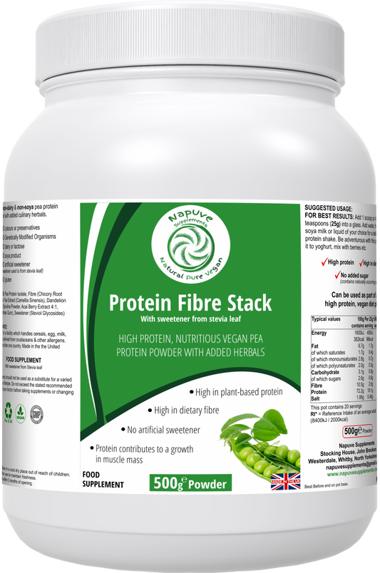 Protein Fibre Stack – Organic Pea Protein Powder